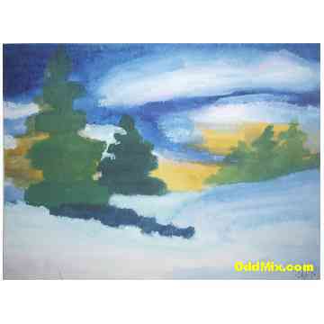 Winter by Andrea Nagy Hungarian American Artist Landscape Painting [7 KB]