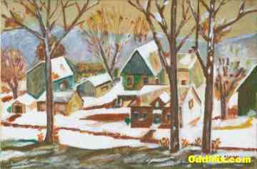 Winter Landscape by Karoly Nagy Hungarian American Artist Painting [13 KB]