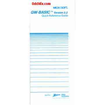 Microsoft GW-BASIC Quick Reference Guide Ver 3.2 Z-100 PC Collectible Nostalgia Item [5 KB]