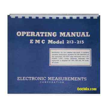EMC Model 213-215 Vacuum Tube Tester Operating Manual Schematic Tube Data [9 KB]