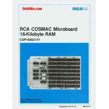 MB-621V1 CDP18S621V1 RCA COSMAC Microboard 16-Kilobyte RAM User Manual [10 KB]