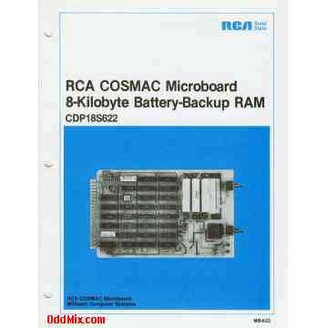 User Manual MB-622 CDP18S622 RCA COSMAC Microboard 8-Kilobyte Battery-Backup RAM [9 KB]