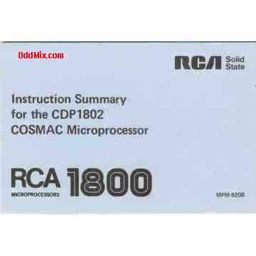 MPM-920B Instruction Summary CDP1802 RCA COSMAC Microprocessor Code [6 KB]