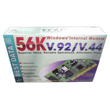 Modem PCI Card 56K FAX V.92 V.44 Best Data Model 56HP-92 Windows Internal 16 K RAM [9 KB]