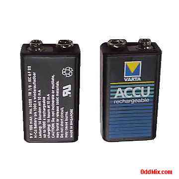 Battery Rechargeable 9 Volt 100 mA Ni-Cd Nickel Cadmium Varta 5099 TR 7/8 IEC6F99 [10 KB]