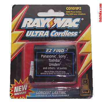 Rayovac Ultra CO101P2 Rechargeable Ni-MH Cordless Phone Battery 3.6 Volt 1300 mAh [16 KB]