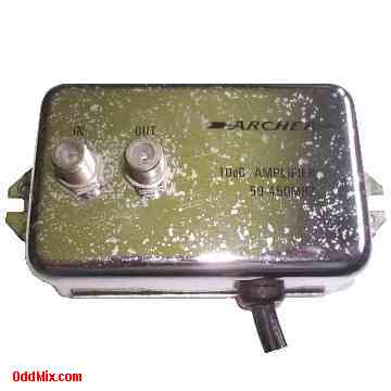 RF Amplifier Digital TV Distribution Archer Model 15-1118 VCR VHF CATV FM 50-450 MHz [10 KB]