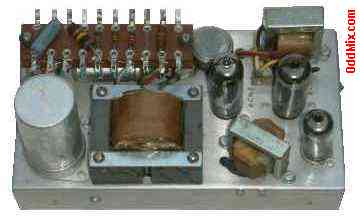 High Voltage Regulated DC Power Supply with 6C4, 6CG7, 6CM4 Vacuum Tubes top view [9 KB]