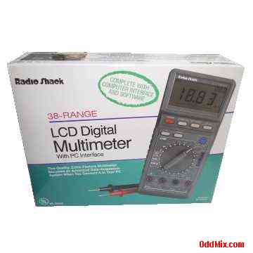 Digital Multimeter 38-Range RS-232 PC Interface LCD Radio Shack Model 22-168A [10 KB]