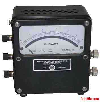 KiloWatt Meter 6 kW FS Precision Analog Movement Weston Instruments Model 432 [9 KB]