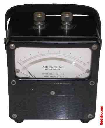 Meter 10 Amperes AC Mirror Scale Precision Analog Weston Instruments Model 433 [9 KB]