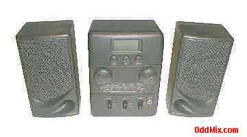 Radio AM-FM Stereo LCD Clock Solid State Receiver Encore Model 4910 Two Speakers [12 KB]