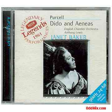 Purcell Dido and Aeneas CD Music Decca Janet Baker Opera in Three Acts Stereo 1961 [14 KB]