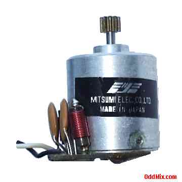 Mitsumi PD Motor DC PM Perma Magnet Bronze Bearings Brass Gear PCB Filter Assy [8 KB]