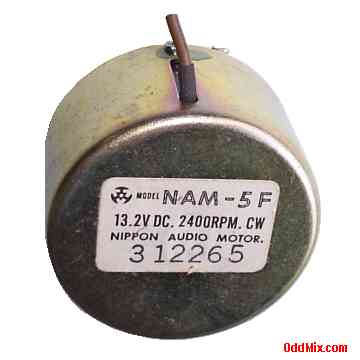 Nippon Audio NAM-5F Motor DC PM 13.2V DC 2400RPM CW Precision Miniature Pulley Back [9 KB]