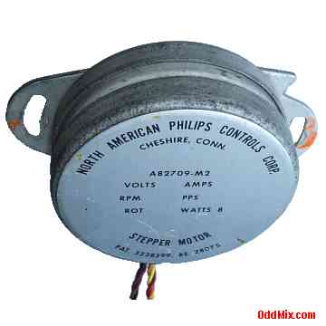 Stepping Motor North American Philips A82709-M2 8 Watts Four Phase Bronze Bearings Back [9 KB]
