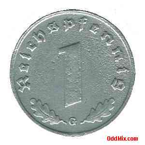 Coin Metal 1943 German Third Reich One Reichspfennig Nazi WWII Historical Collectible Front [8 KB]
