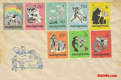 1959 Fairy Tales (I) Complete Stamps Set on Commemorative Envelope Uncancelled [16 KB]
