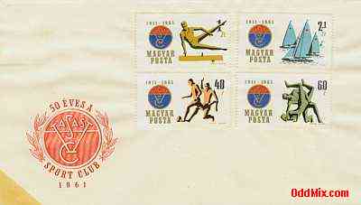 1961 Vasas Sport Club 50th Anniversary Uncancelled Set Commemorative Envelope [10 KB]