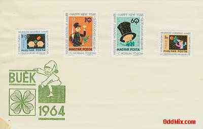 1963 New Year 1964 Uncancelled Partial Set Commemorative Stamped Envelope 1 [10 KB]