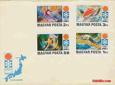 1971 Sapporo Winter Olympics Uncancelled Partial Set Commemorative Envelope 2 [15 KB]
