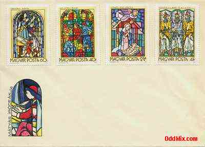 1972 King Matthias's Scribe Glass Paintings Uncancelled Partial Set Envelope 1 [16 KB]