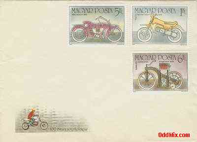1985 Motorcycle 100-th Year Anniversary Uncancelled Partial Set Stamped Envelope 1 [9 KB]