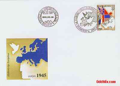 11995 50th Anniversay End of World War II in Europe Cover First Day Cancellation [10 KB]