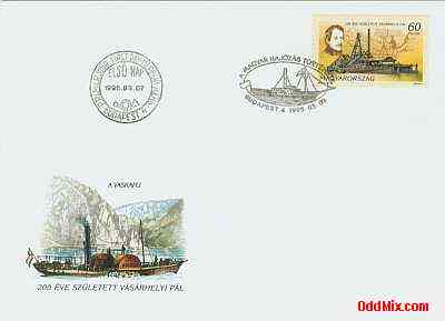 1995 Vasarhely Pal 200th Birthday Cover Stamped First Day Cancellation [9 KB]