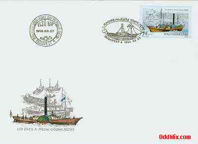 1995 150th Anniversary of River Tisza Steamships First Day Cancellation Cover [9 KB]
