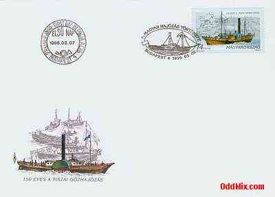 1995 150th Anniversary of River Tisza Steamships First Day Cancellation Cover 2 [8 KB]