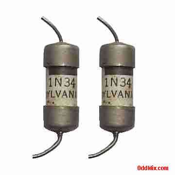 1N34 Germanium Point Contact Signal Diode Crystal Radio Fuse Type Ceramics Package [5 KB]
