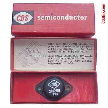 2N256 CBS Transistor Germanium Alloy Junction Metal Package Historical Collectible [10 KB]