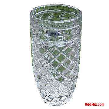 Vase Lead Crystal Clear Sparkling Classic Collectible Old World Glass Art Yugoslavia [14 KB]
