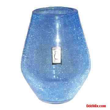 Vase Crystal Glass Blue Color Karcag Hungarian Classic Collectible Old World Artifact [8 KB]