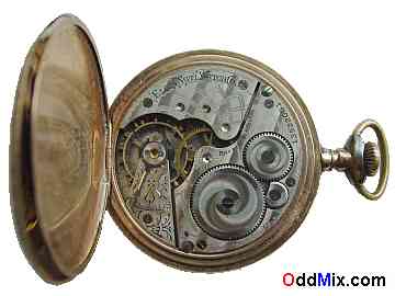 Elgin Pocket Watch Gold Mechanism Back Open [10 KB]