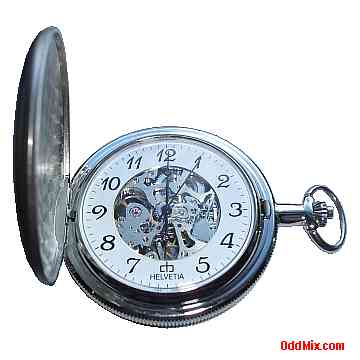 Helvetia Pocket Watch Visible Mechanical Work Fine Collectible Front Open [12 KB]