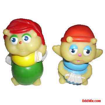 Fluorescent Troll Set Two Colorful Male Female Game Pieces Sturdy Soft Plastics [8 KB]