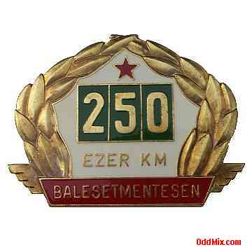 250,000 Kilometer Accident Free Driving Award Hungarian Professional Driver Emblem [11 KB]