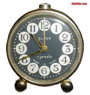 Slava 11 Jewels Alarm Clock Mechanical Historical USSR Collectible Vintage Soviet [15 KB]