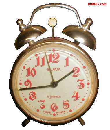 Classic Slava Mechanical Alarm Clock 11 Jewels Historical USSR Collectible Soviet [15 KB]