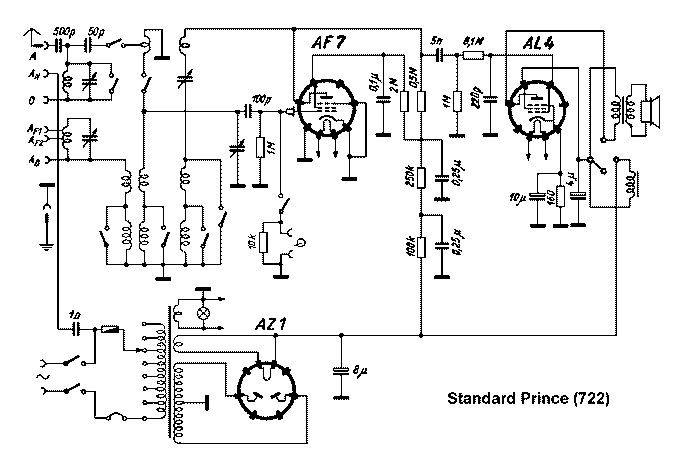 Standard 722 Prince Three Tube Radio 1937 Vintage Restoration Data Schematic [11 KB]