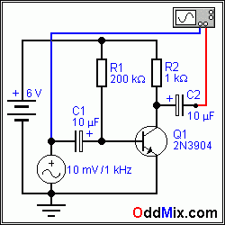 Figure 1. Fixed Bias Transistor Audio Amplifier [4 KB]