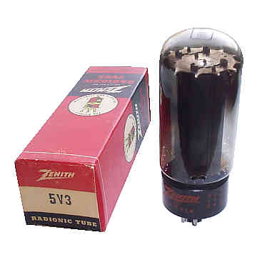 5V3 Full-Wave Rectifier Zenith Radionic Electron Vacuum Vintage Tube [10 KB]