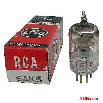 6AK5 Sharp Cutoff Pentode Amplifier Oscillator RCA Radiotron Electron Vacuum Tube [13 KB]
