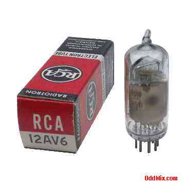 12AV6 RCA Radiotron Twin Diode High-Mu Triode Class-A Amplifier Electron Tube [9 KB]