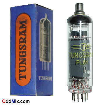 PL81 Power Pentode Tungsram AF RF SW Amplifier Oscillator Vacuum Electronic Tube [13 KB]
